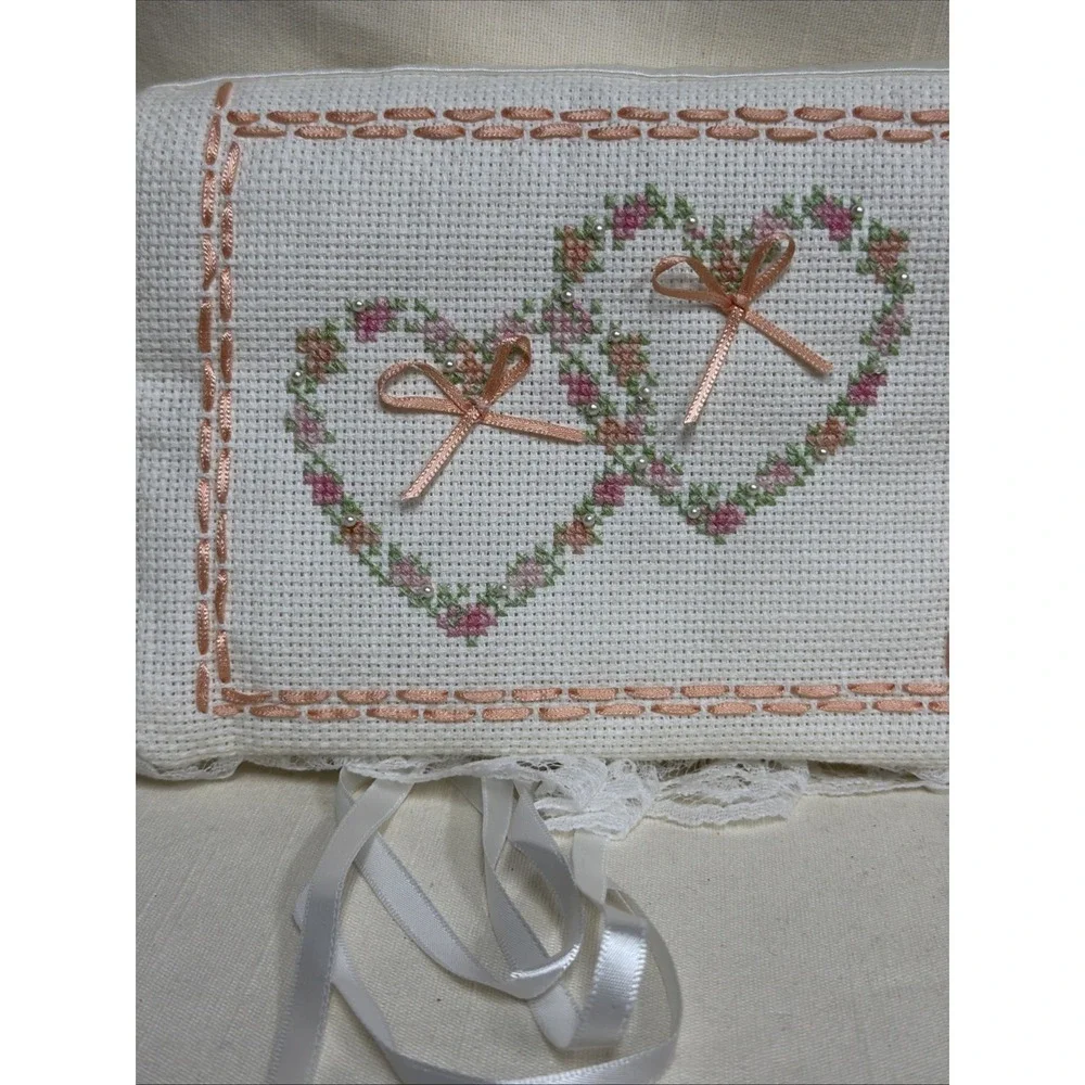 Double Hearts Jewelry Case Counted Cross Stitch Kit Titan Needlecraft 5x7